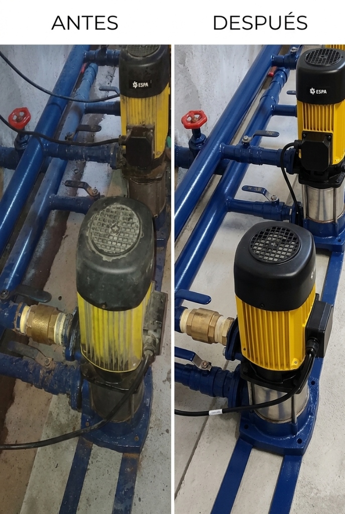 Mantención de bombas verticales: antes y después